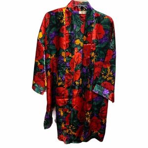 Vintage 80’s Victoria Secret Gold Label Floral Robe Set Medium